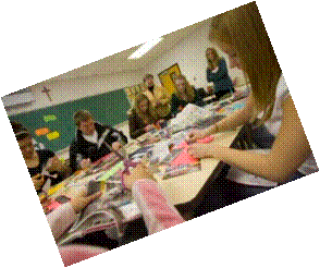 Classroom of Prof. Cashing, an instructor in the "Puzzled" Learning Community